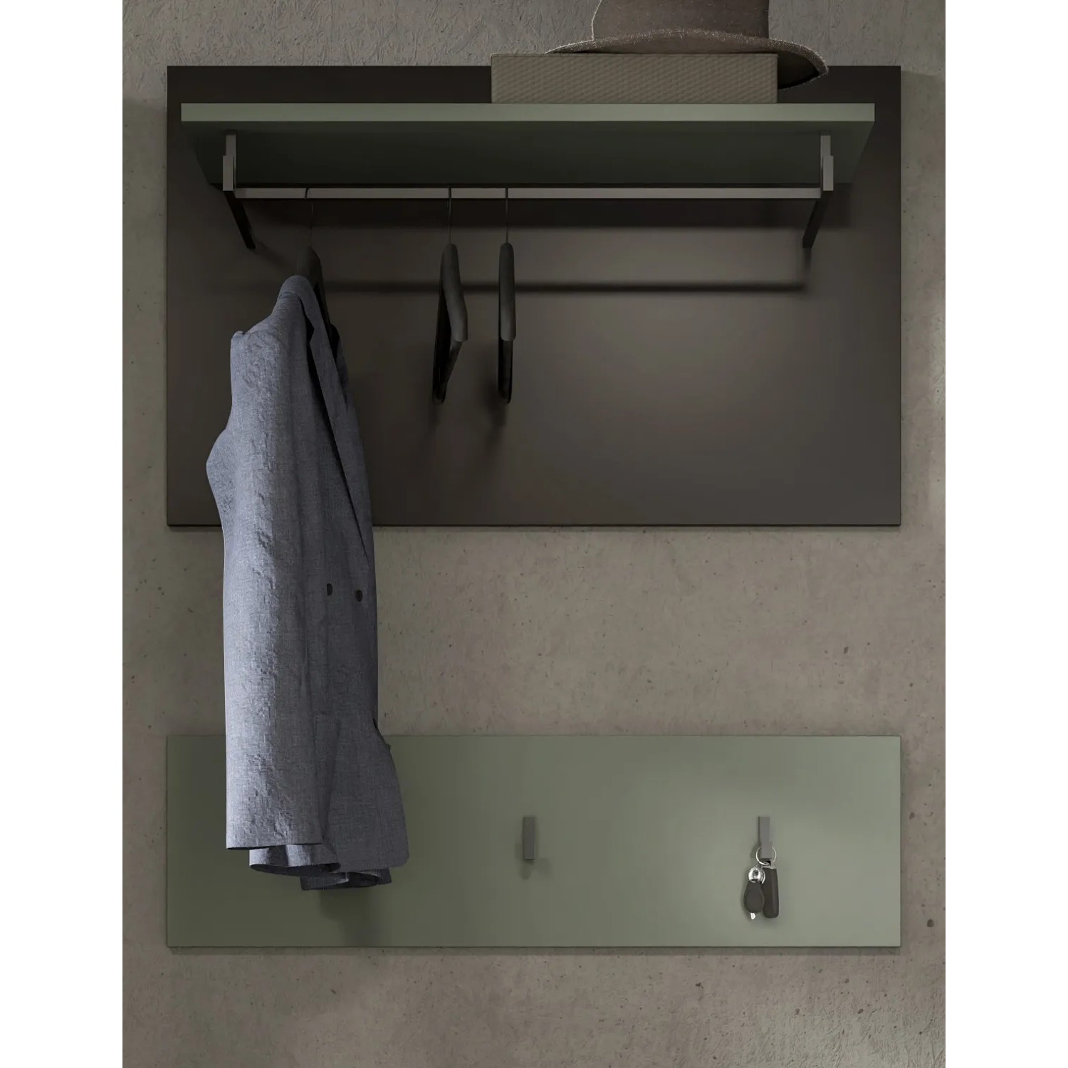Inn.Furn Garderobenpaneel Set in Salbei und Grau 80 cm Cooper_2