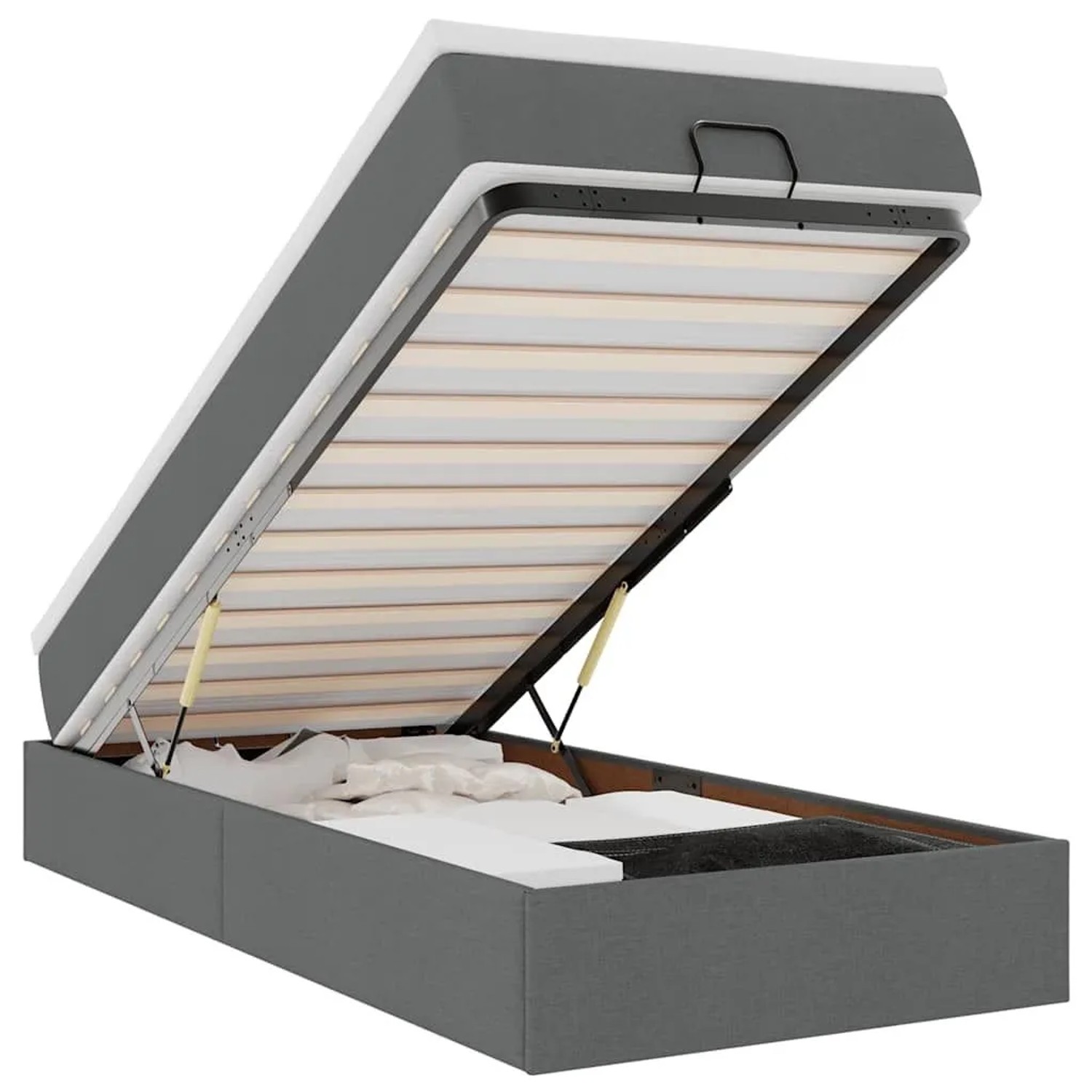 Thumbnail - vidaXL Ottoman-Bett mit Matratze Dunkelgrau 100x200 cm Stoff 3311086