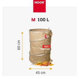 NOOR Gartensack POP-UP Jute - Gartenabfallsack - Natur 100 l