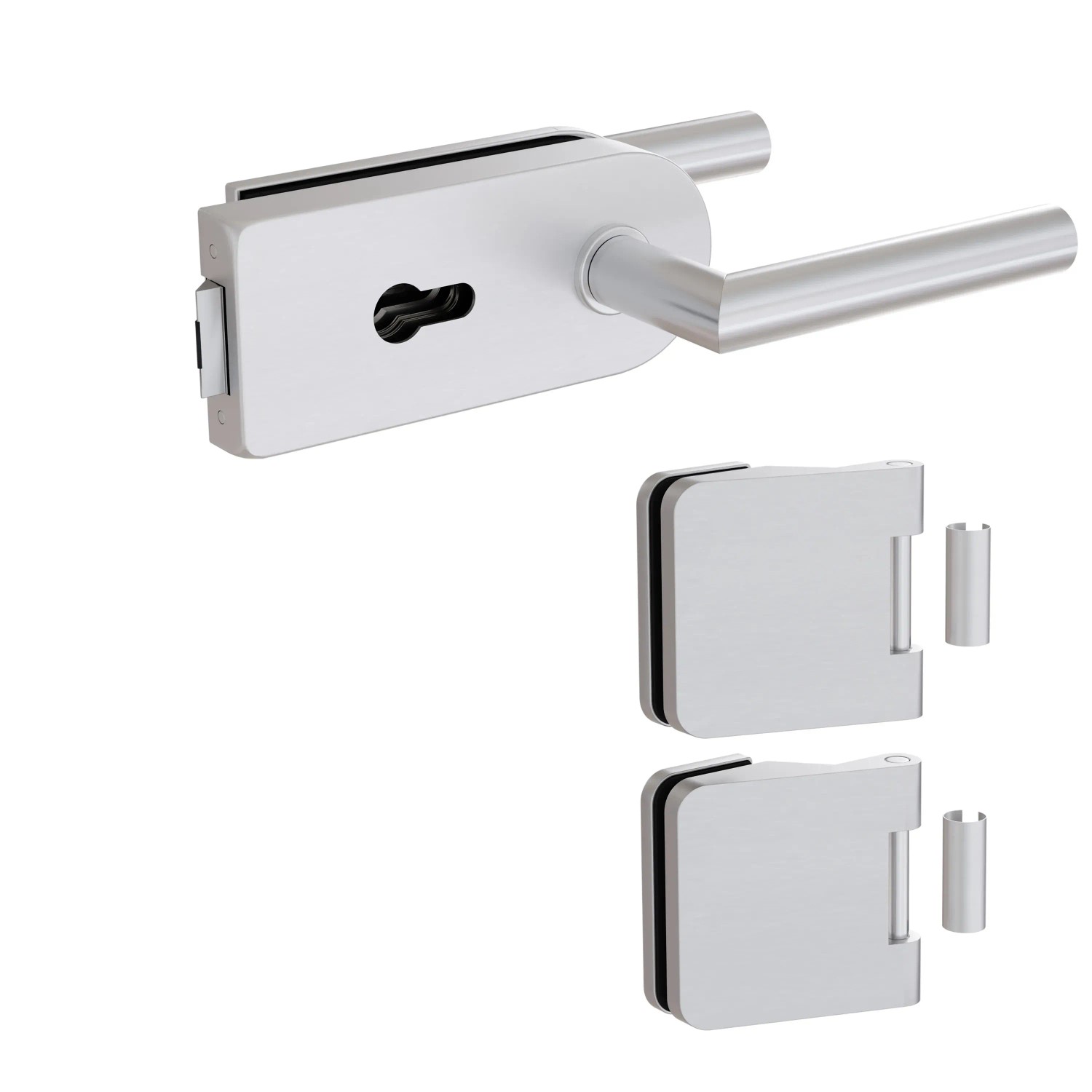 Levidor Glastürbeschlag Studio/Office Rund Profilzylinder Vorbereitet Alumi günstig online kaufen