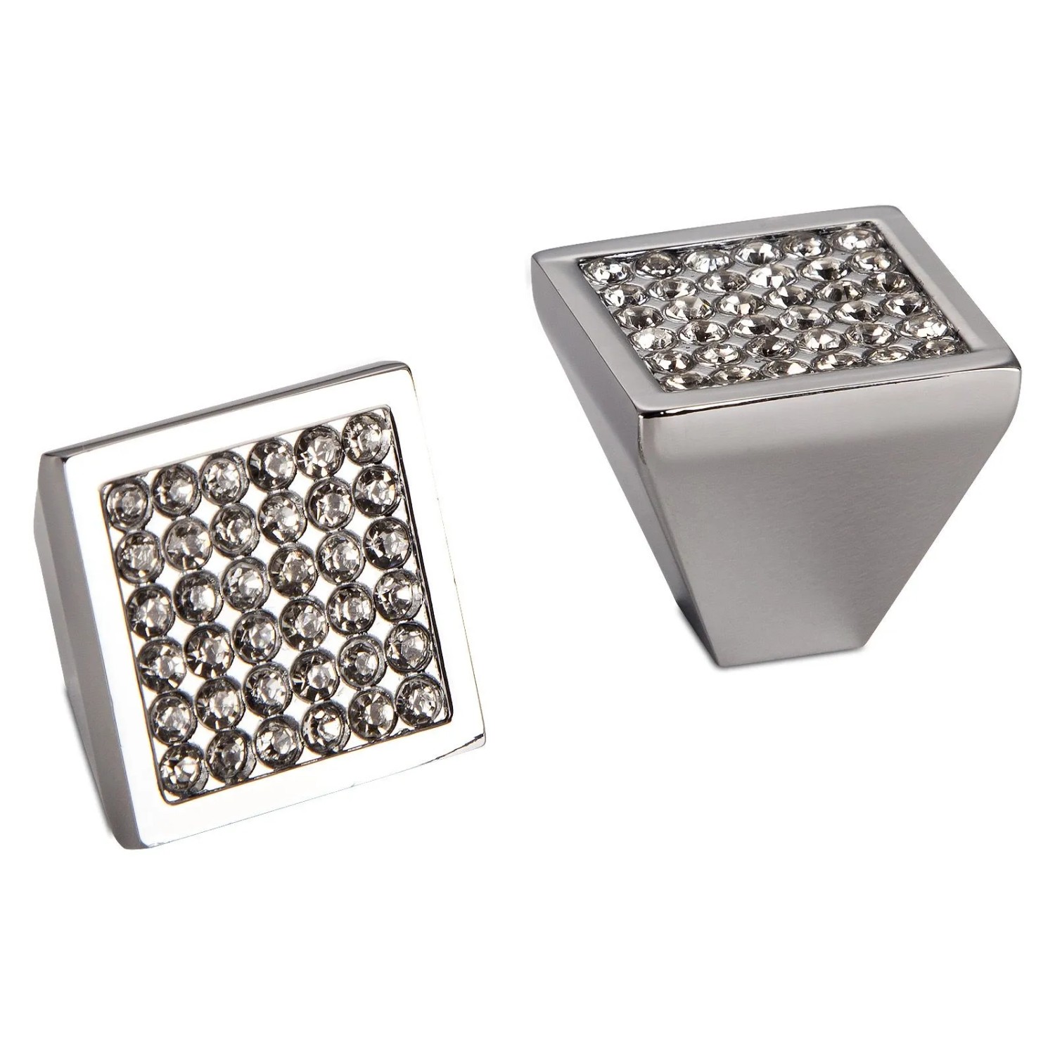 SOTECH Glasknopf CAROLINE 30 x 30 x 29 mm Chrom mit Glaskristallen