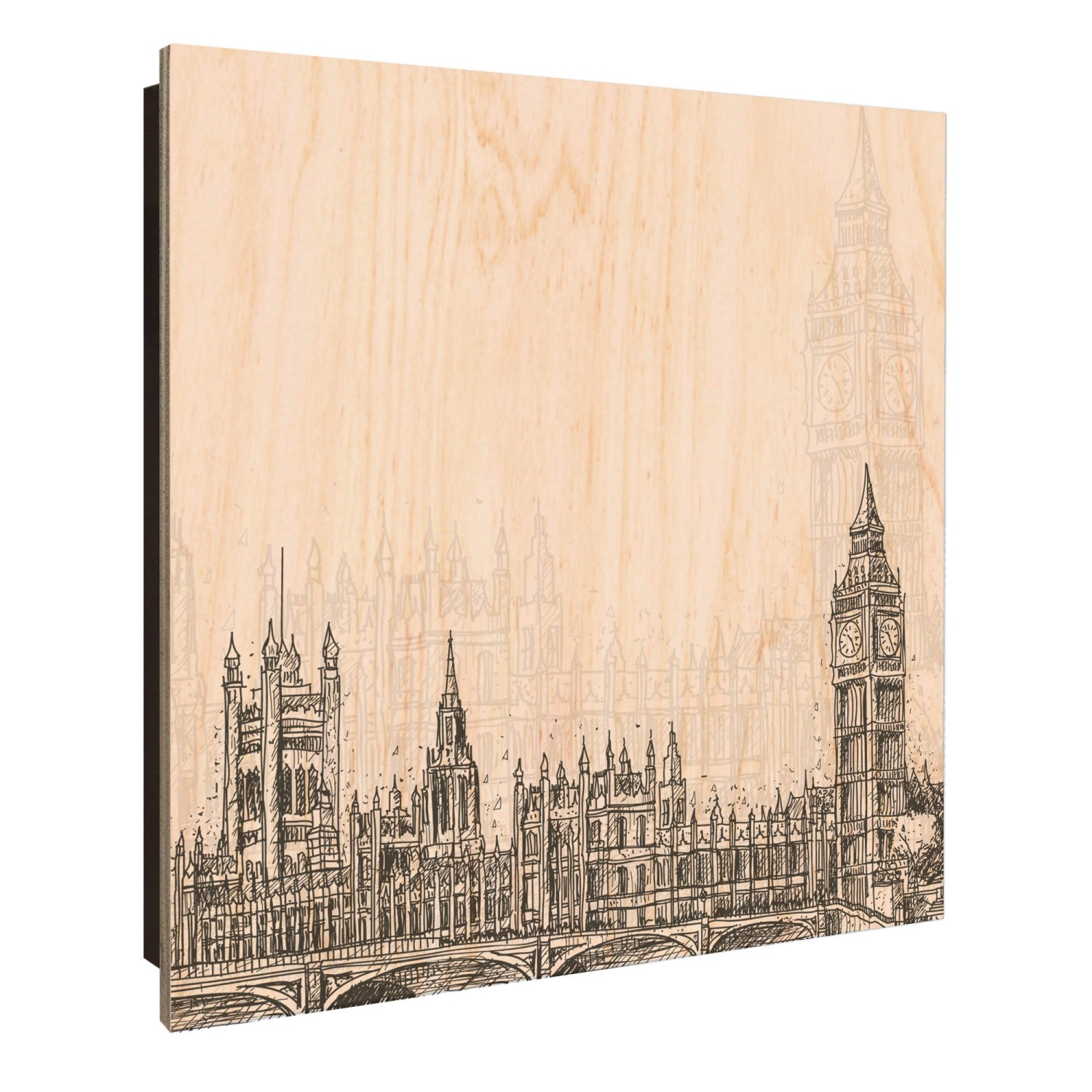 Banjado Großer Schlüsselkasten Holz 30x30cm Schwarz Scharnier Links 50 Hake günstig online kaufen