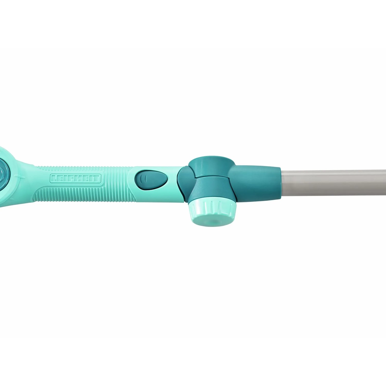 Detailaufnahme des Leifheit Fensterreinigers FlexReach 4 in 1 mit Click-System und verstellbarem Winkel.