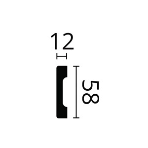 Profil der weißen NOEL & MARQUET WD4 Stuckleiste (200x1,2x5,8cm) für Wand und Fries.