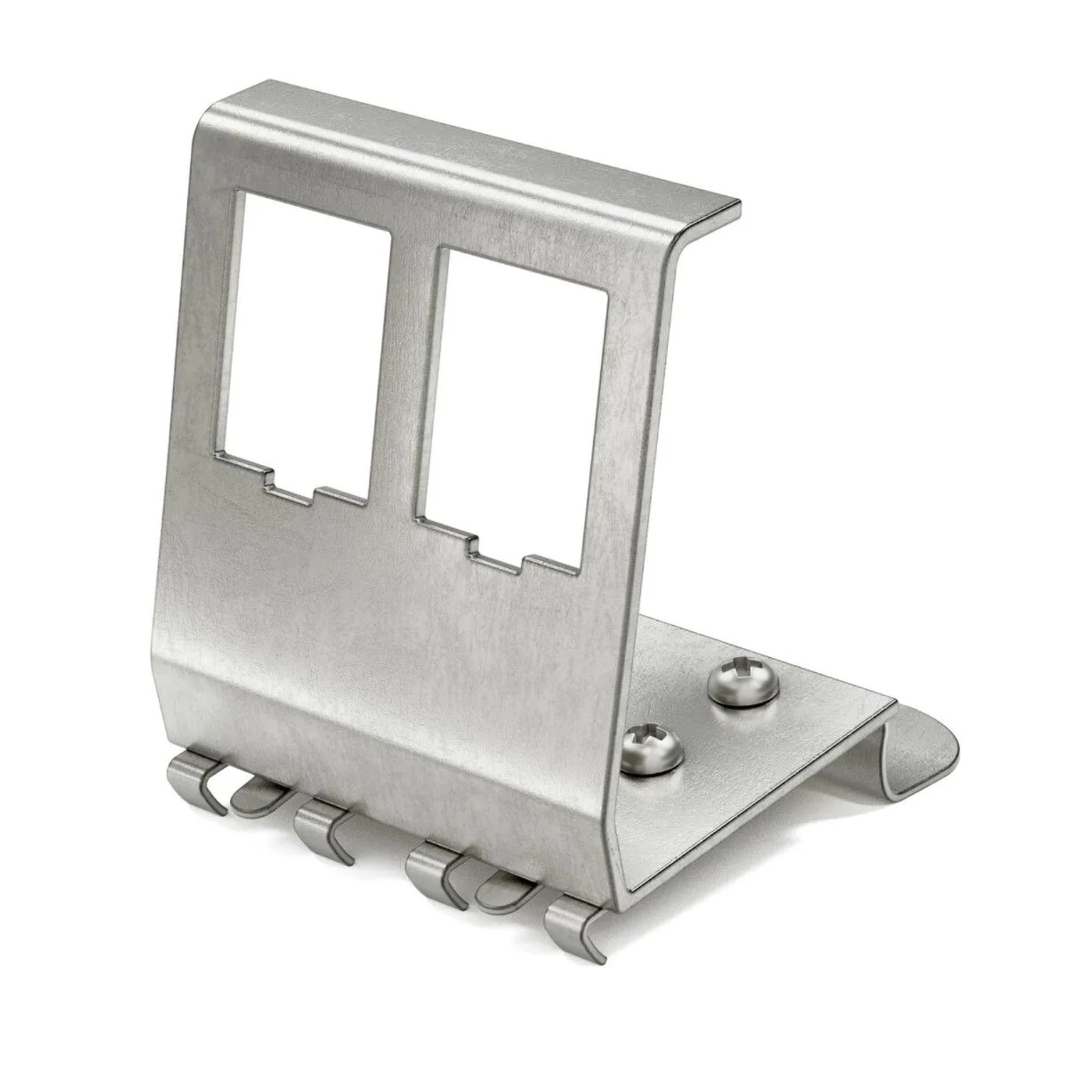 hb-digital Hutschienenadapter für 2 Keystone Modul Edelstahl für 35mm DIN-Schienen