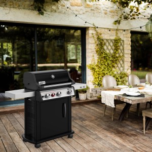 Weber Spirit E-325S GBS Gasgrill, 3 Brenner, Sear Zone, schwarz. Grillwagen mit Ablageflächen.