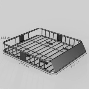 HOMCOM Dachträger aus Stahl, schwarz, 110,5x99,5x18,5 cm für Fahrradträger-Zubehör.