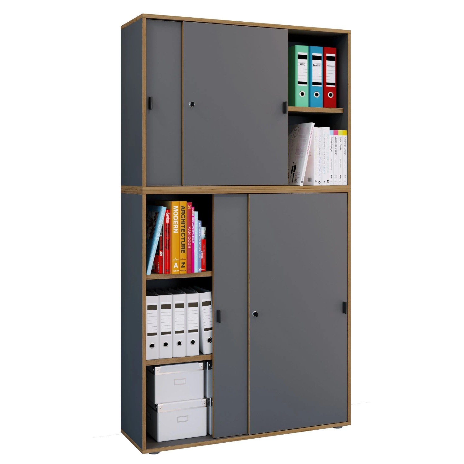 VCM Büroschrank Salia Anthrazit