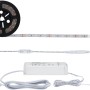 Paulmann LED-Power Strip Set 3m Neutralweiß, aufgerollt und mit Zubehör wie Dimmer und Netzteil.