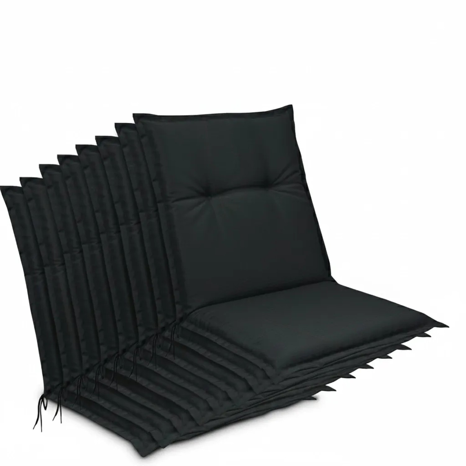 Beautissu 8er Set Niedriglehner Auflagen Base NL 100x50cm Graphit