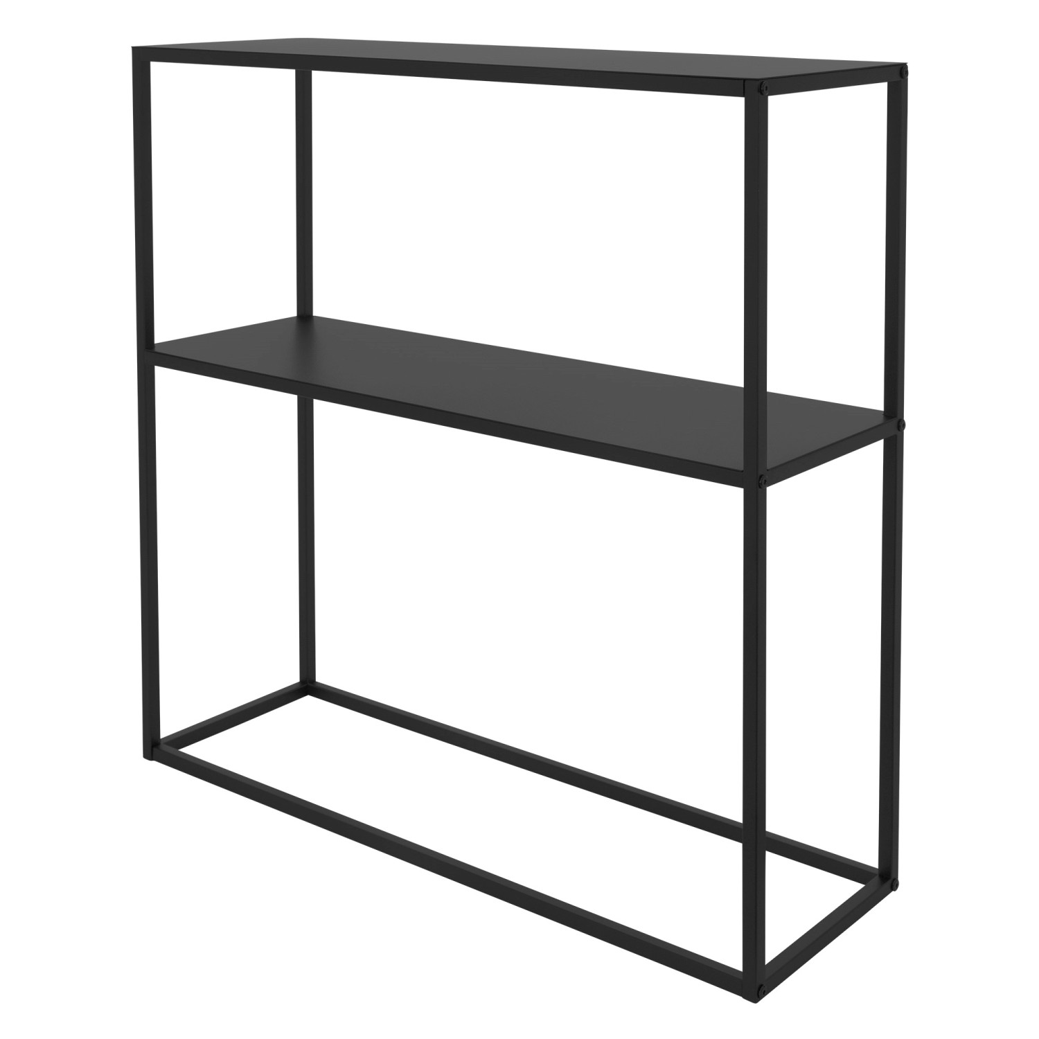 ML-Design Konsolentisch mit 1 Ablage aus Metall Schwarz Blumenständer 80x26x80cm