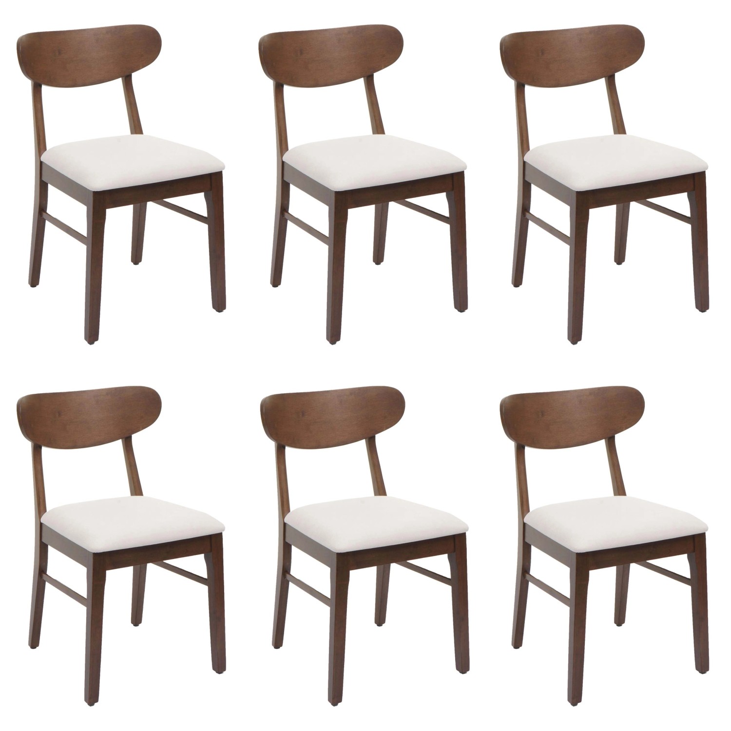 MCW Esszimmerstuhl M59 6er-Set Dunkles Gestell Creme günstig online kaufen