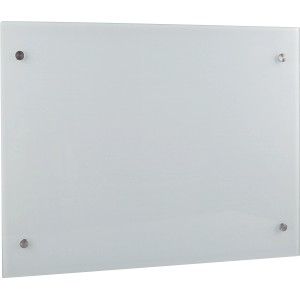 Weißes OBI Infrarot Glaspanel Kobberup, ein elektrischer Heizer mit flachem Design und Wandmontage.