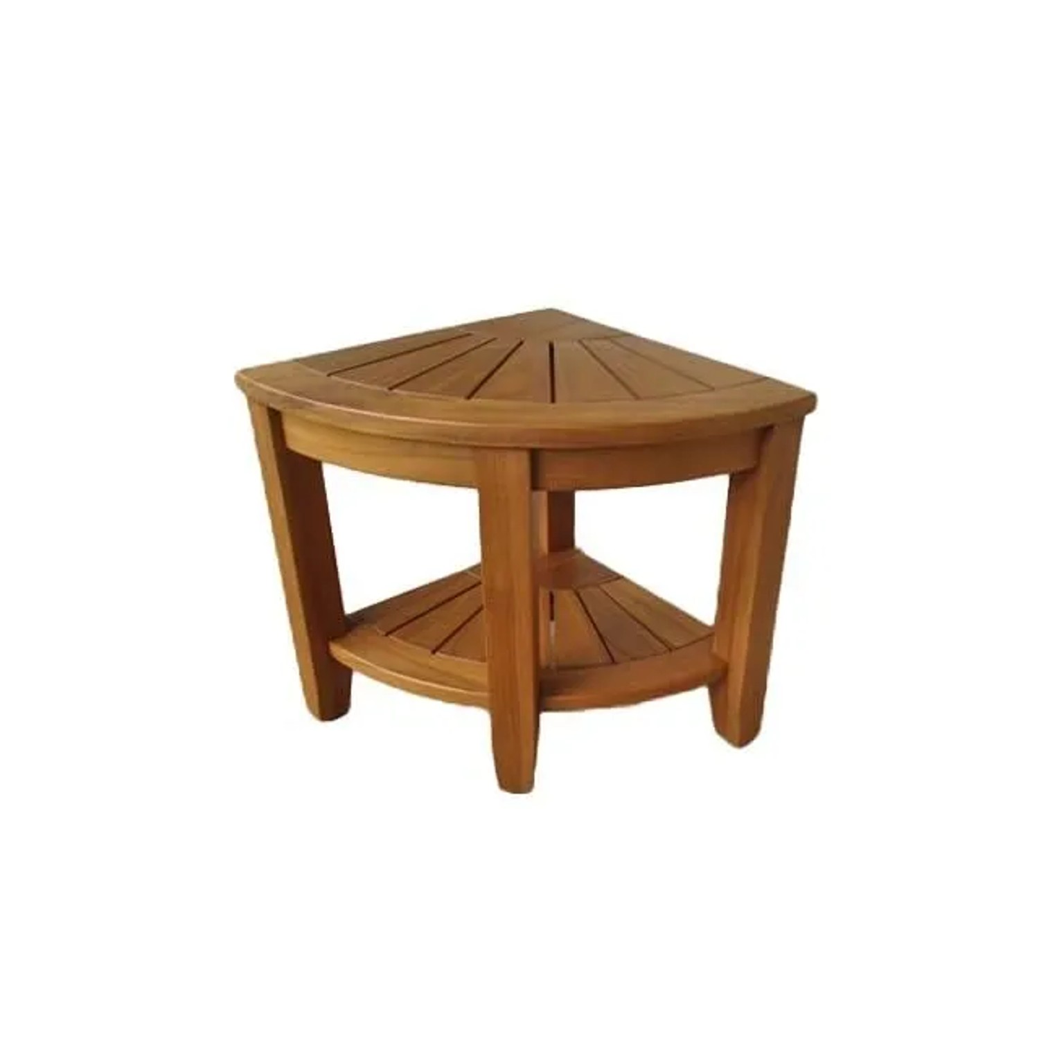 DELUKE Gartentisch NICO Teak Natur 40x40x44cm Eck-Terrassentisch Wetterfest Outdoor Tisch