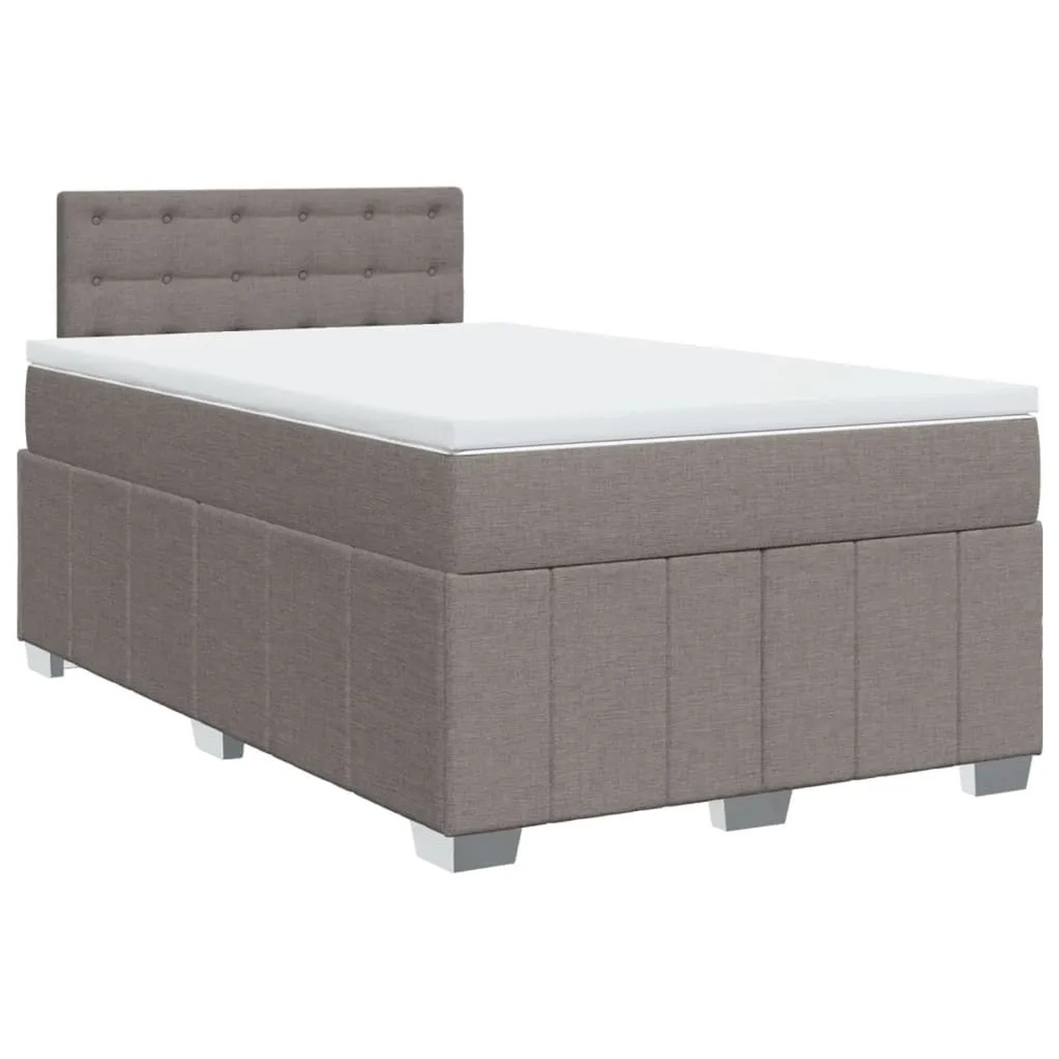 vidaXL Boxspringbett mit Matratze Taupe 120x190 cm Stoff 3289325