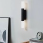 Moderne, schwarze LED-Wandleuchte Alcudia von Eglo, 2-flammig, 42 cm, für angenehme Up- und Down-Beleuchtung.