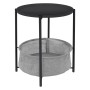 ML-Design Beistelltisch, anthrazit, mit Stoffkorb. Runder Couchtisch für Wohnzimmer.