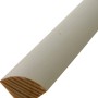 Weiß lackierter Viertelstab aus Kiefernholz, 18x18x2400 mm, für Wand- und Deckenabschlüsse.