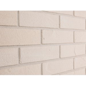 Nahaufnahme der Elabrick Verblender Rhodos, 7,1x24 cm, in hellem Farbton. Ideal für Innen- und Außenbereiche.