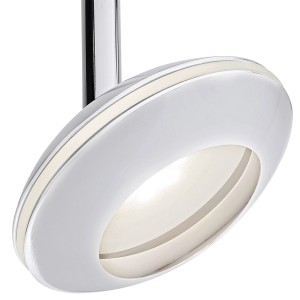 Moderner LED-Spot Vidor 2er in Chrom mit satiniertem Glasring für angenehmes Licht.
