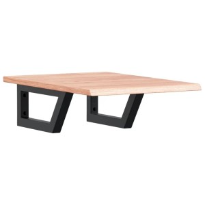 vidaXL Waschtischplatte mit Halterung Stahl und Massivholz Eiche 3302559