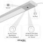 Oktaplex Riva LED Unterbauleuchte, 120cm, Aluminium. Sensor für berührungslose Ein/Aus- und Dimmfunktion, plus Schalter.