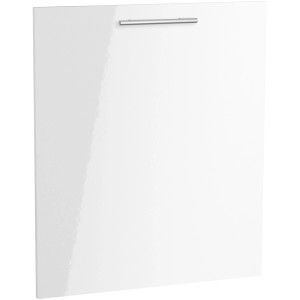 Optifit Tür für vollintegrierten Geschirrspüler Rurik986, 59,6x70 cm, Weiß mit Griff in Edelstahloptik.