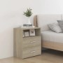 vidaXL Nachttisch Sonoma-Eiche mit 2 Schubladen und Ablage, 50x32x60 cm.
