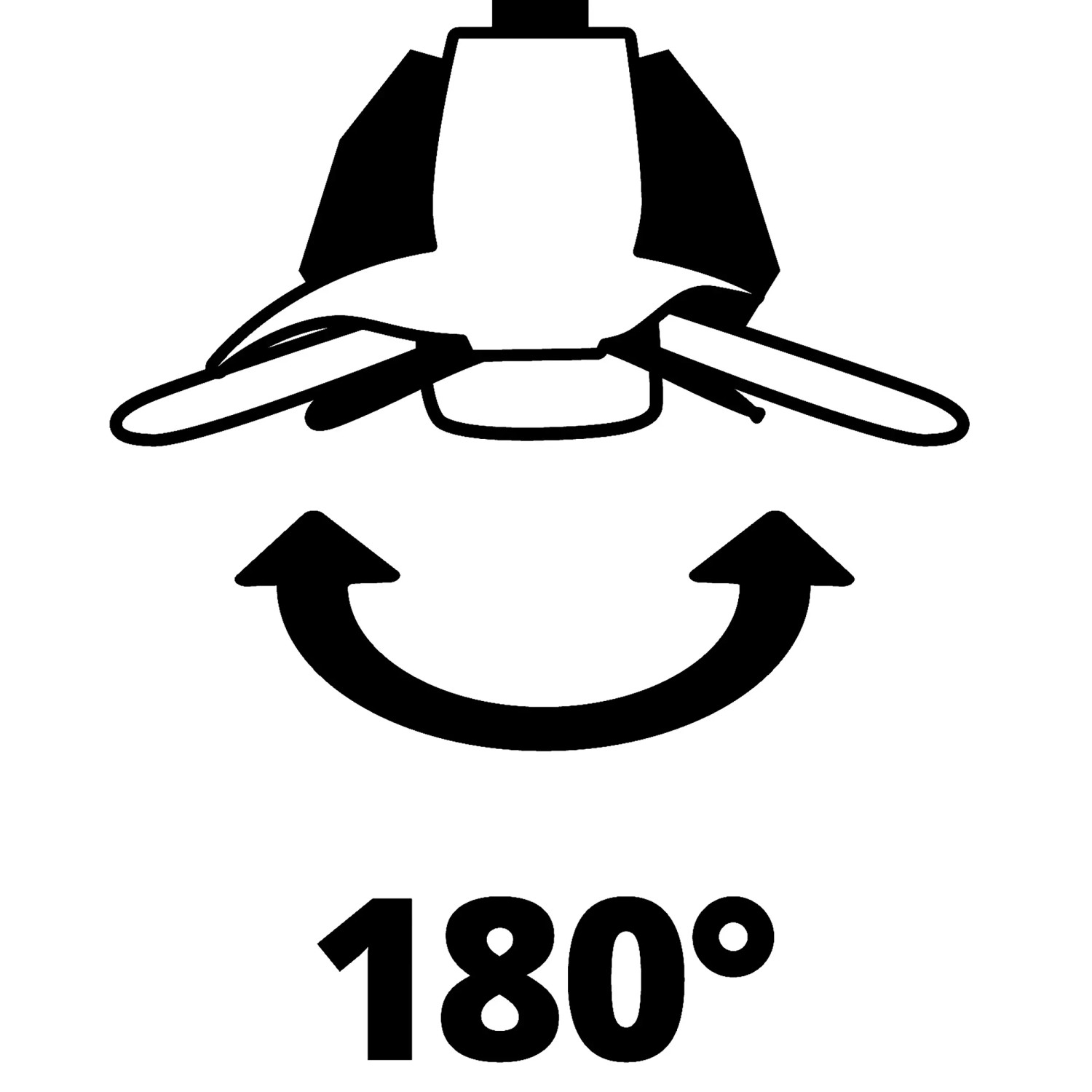 Symbol für 180° drehbaren Kopf des Einhell Akku-Rasentrimmers GE-CT 18/28 Li.