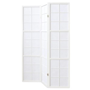 Homestyle4u 3-tlg. Paravent Shoji in Weiß 132x175 cm 437
