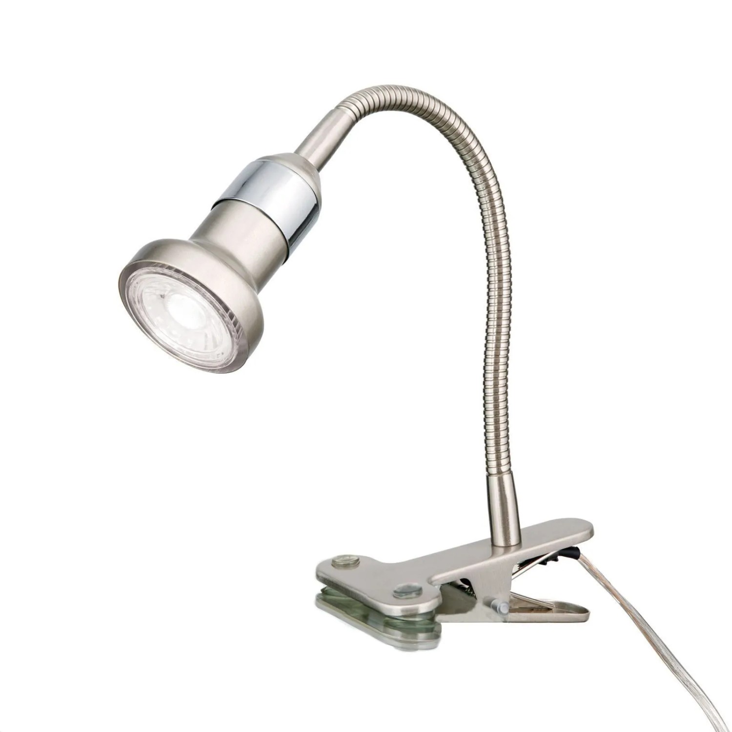 Orion Leuchten Klemmleuchte Seba Schwanenhals 1 x GU10 Satin