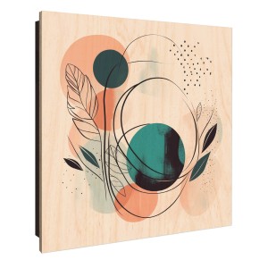 Schwarzer Banjado Schlüsselkasten aus Holz, 30x30cm, mit abstraktem Formen Design und 50 Haken.