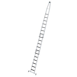 PROREGAL Stufen-Glasreinigerleiter mit Traverse und Clip-Step R13 Kombi, Aluminium.