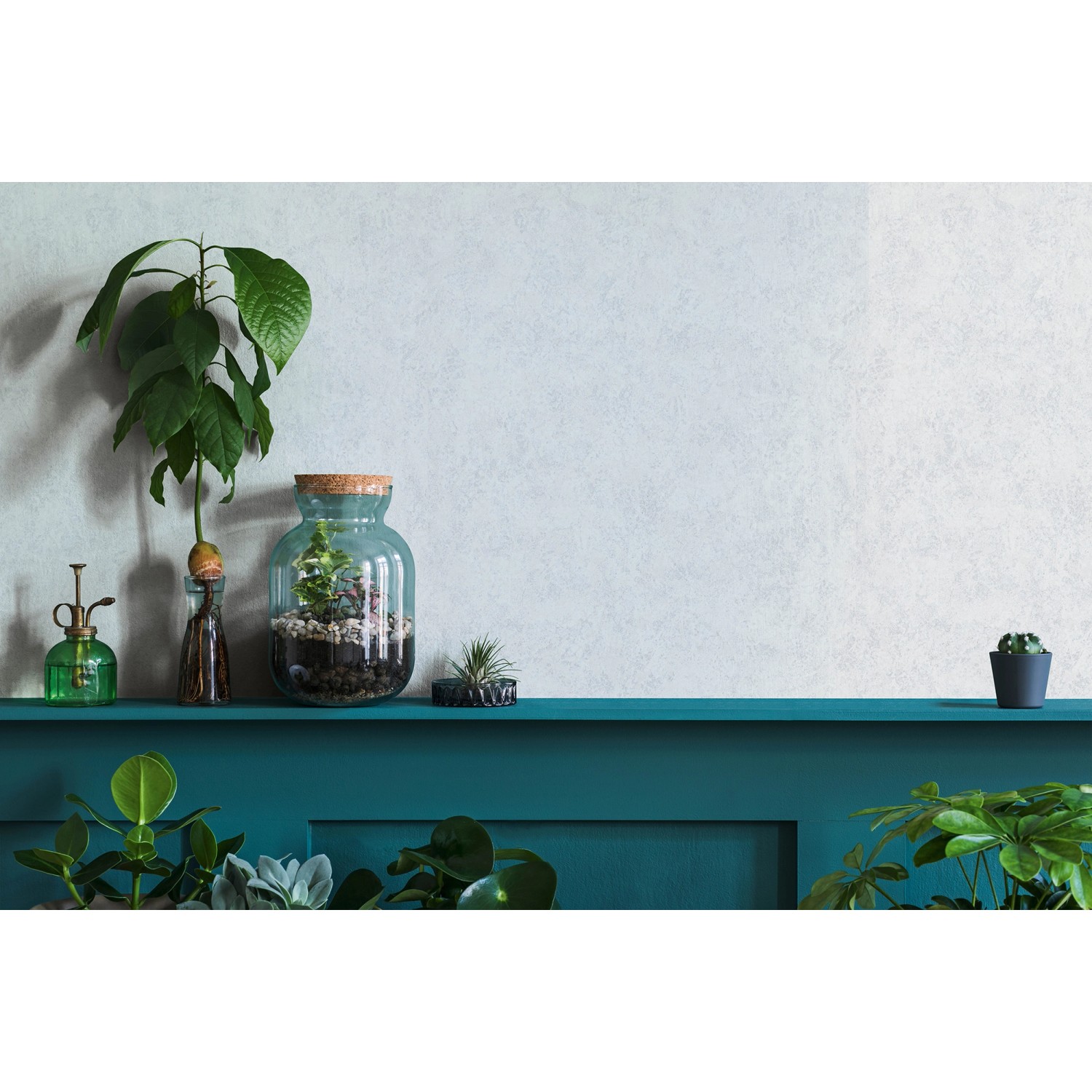 Graue Marburg Vliestapete GZSZ in Betonoptik, passend zu modernen Wohnräumen.