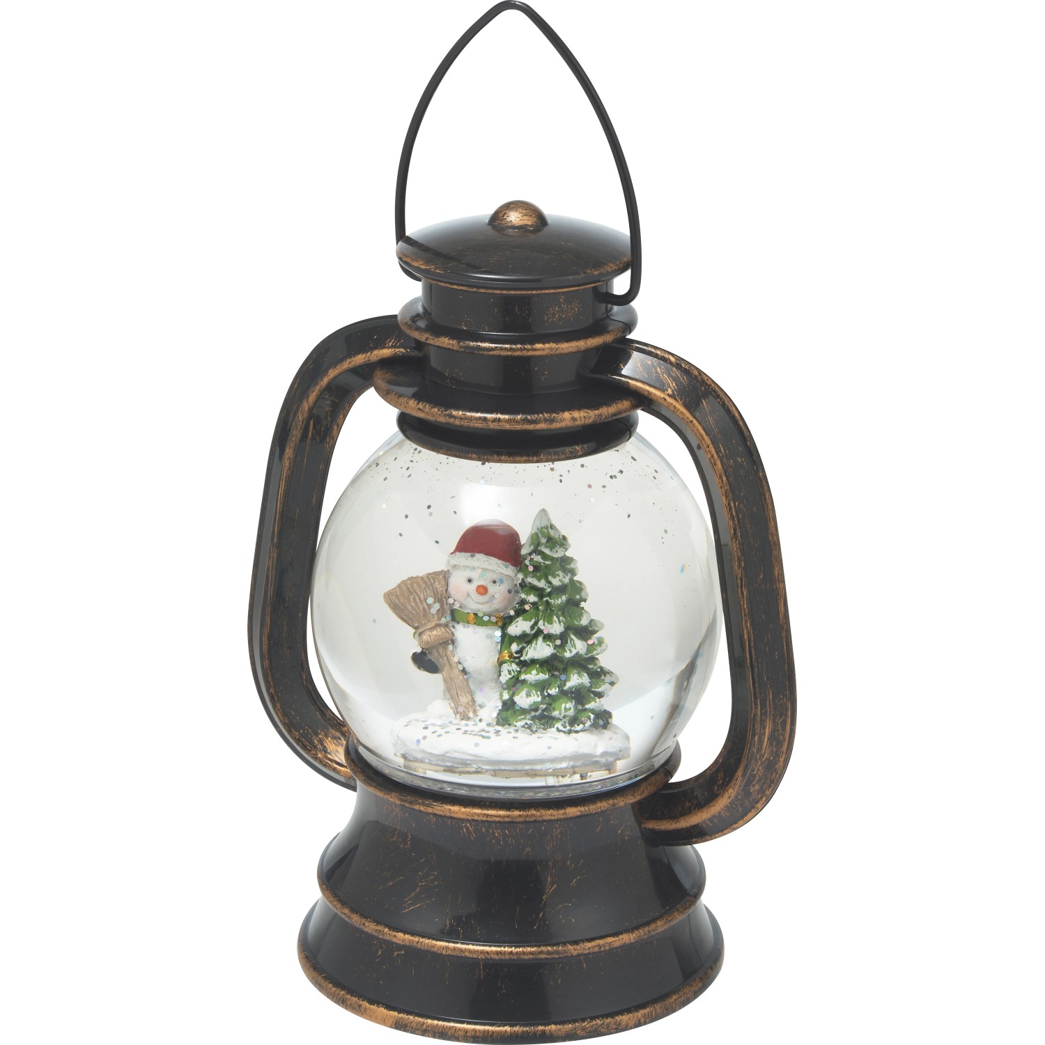 Christmas Schneekugel Laterne – Drehende Weihnachtslampe Mit Schneefall-Effekt, Motor Betrieben – Deko Für Fensterbank, Kamin, Tisch – Indoor & Outdoor – Nostalgisches Design Schneekugel Deko Innen