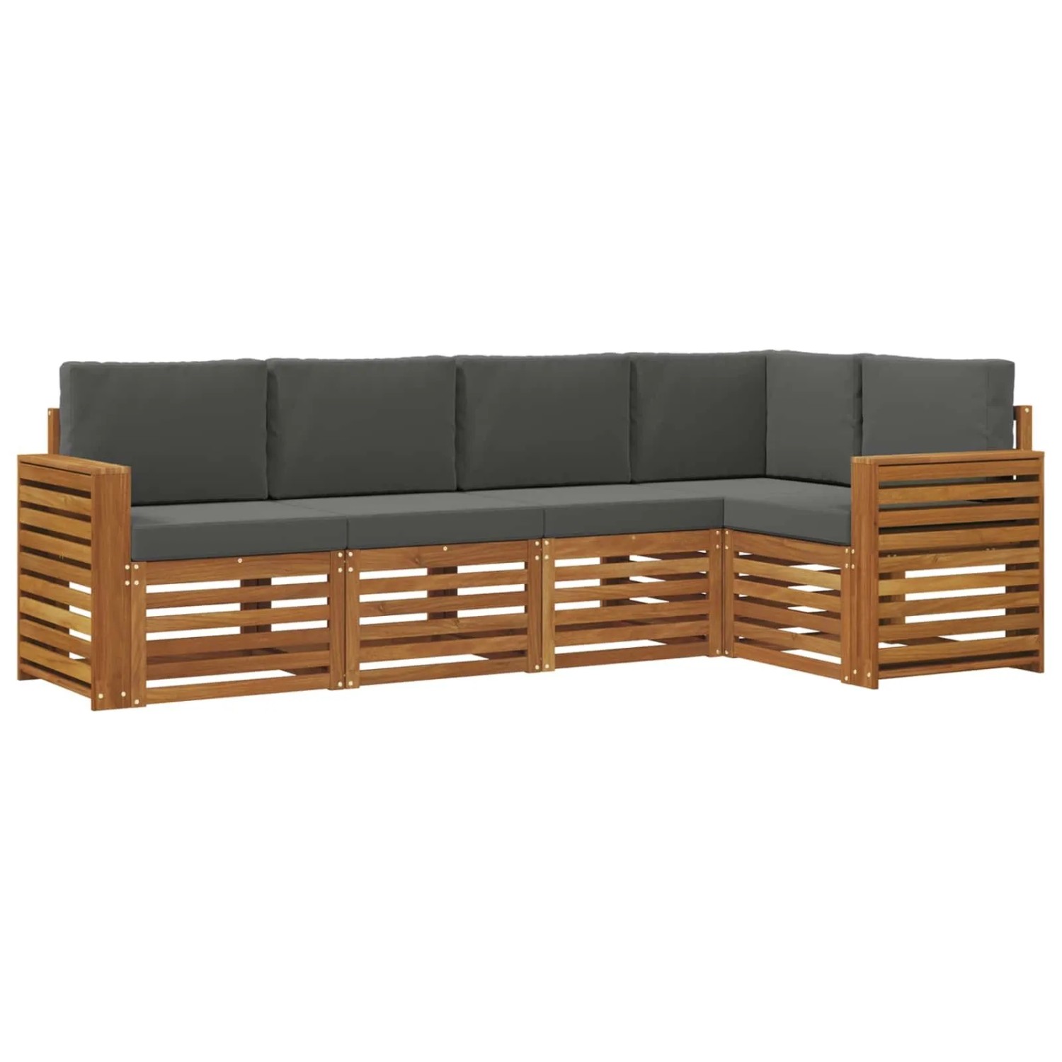 vidaXL Sofagarnituren 5 Tlg Natur und Anthrazit Massivholz Akazie 3374817