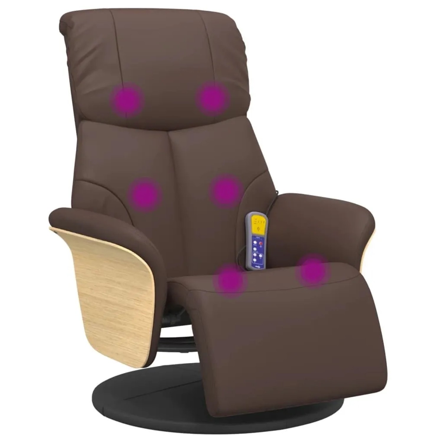 vidaXL Massagesessel mit Fußteil Braun Kunstleder 356634