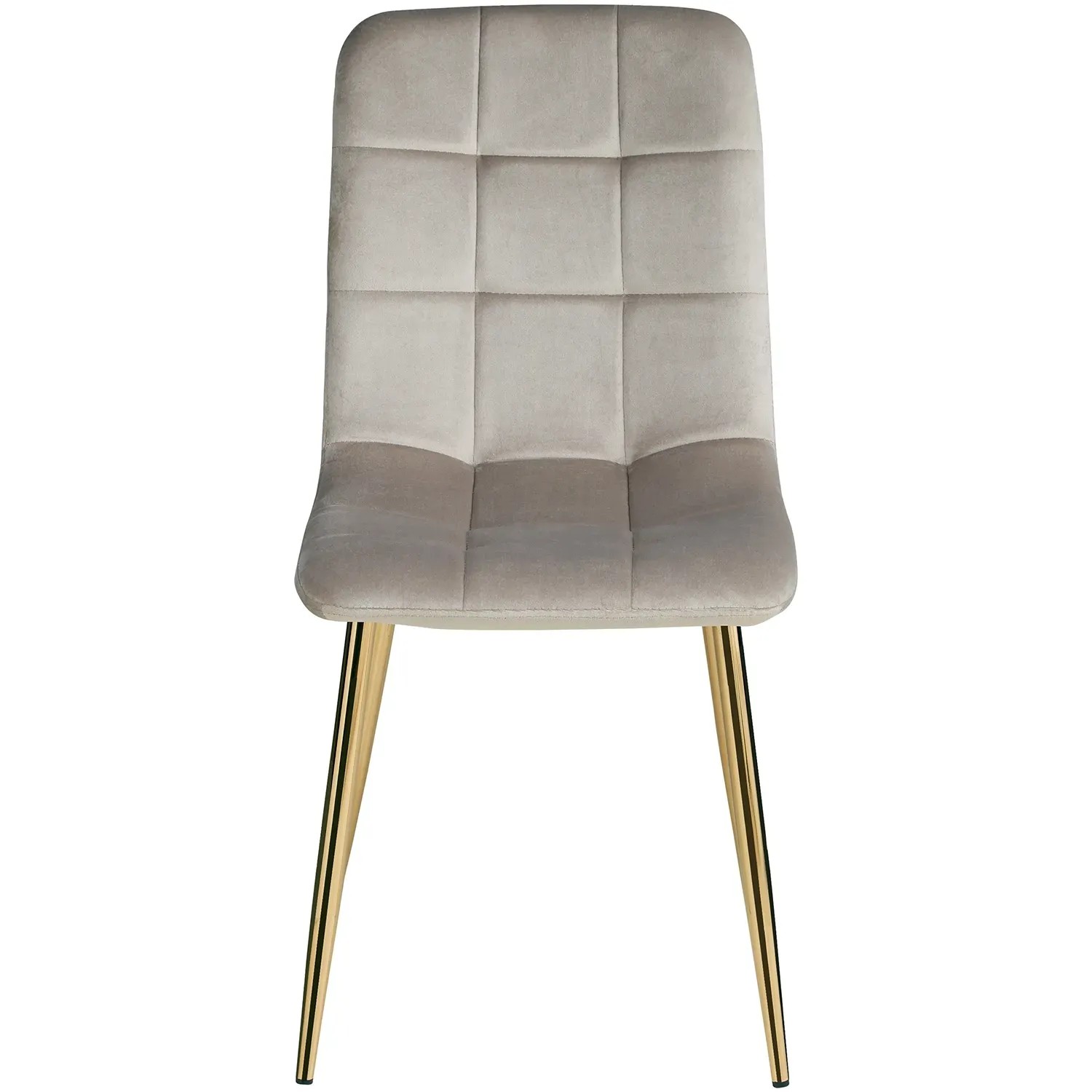 Homestyle4u Esszimmerstuhl, 4er Set, beige Samt, goldene Metallfüße. Gepolsterter Stuhl für Esszimmer und Küche.
