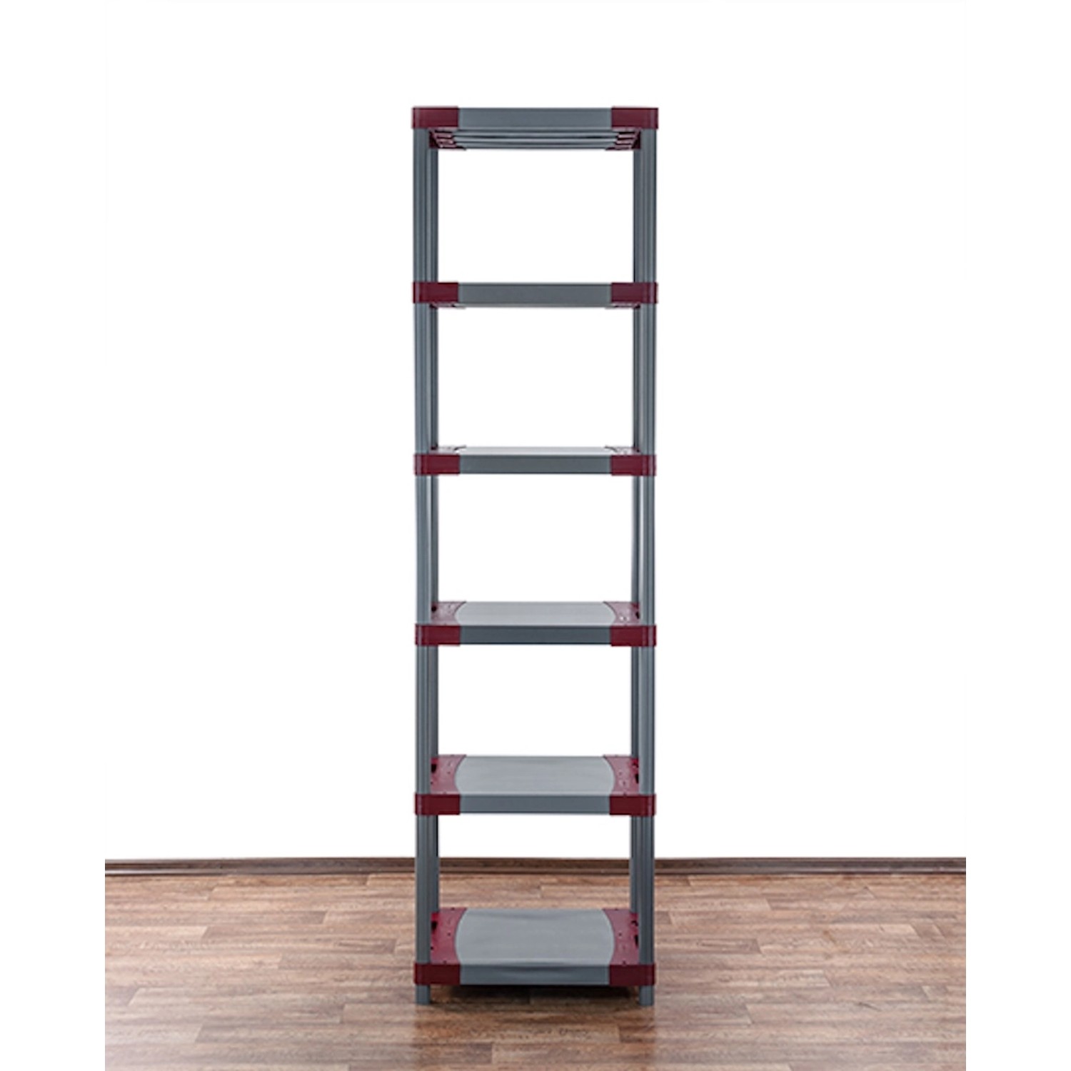 Hohes, graues Kunststoffregal Grey Bear mit 6 Böden, Fachlast 120kg, für Keller, Garage oder Werkstatt.