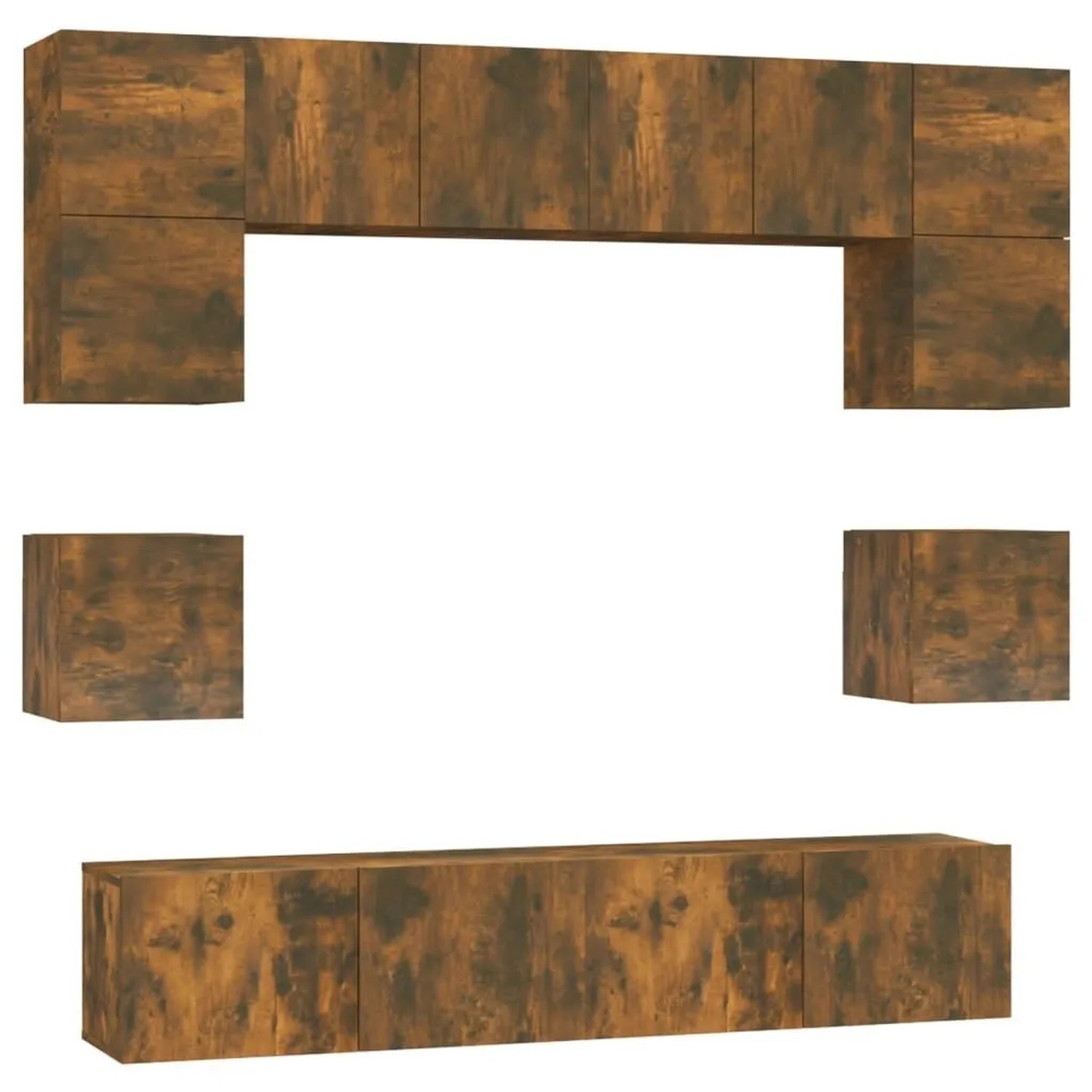 vidaXL 8-Tlg TV-Schrank-Set Räuchereiche Holzwerkstoff 3114411