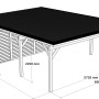 Holzbrüder Doppelcarport Ralf mit Geräteraum, imprägniert, rote Dacheindeckung, Maße 600x868 cm.