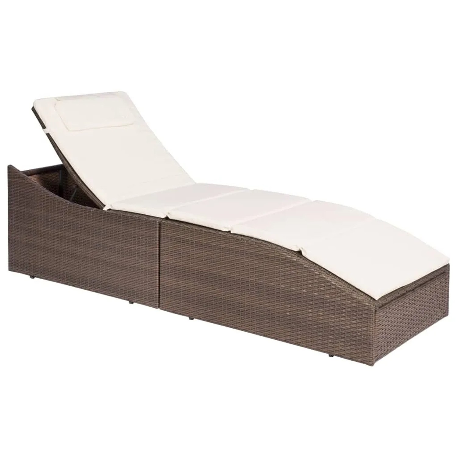 Furnicato Sonnenliege Mit Polsterauflage Poly Rattan Braun