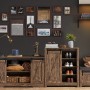 SoBuy Sideboard FSB60-N aus Holz im Wohnzimmer mit Schiebetüren und Regalen.