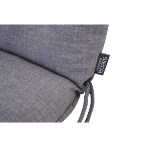 Graue Siena Garden Sesselauflage Comfort (120x48x7cm) mit Bindebändern.