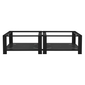 ML-Design Doppel Waschmaschinen Untergestell, schwarz, mit 2 Ablagen aus Stahl.