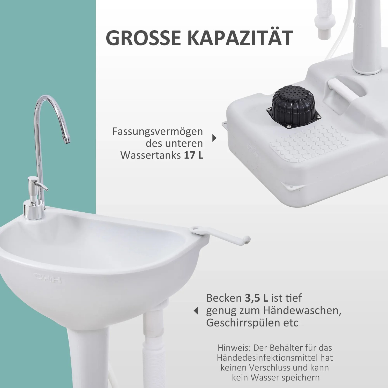 Outsunny Camping Waschbecken Mobil 17 L Wassertank kaufen bei OBI