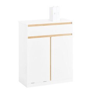 SoBuy Badezimmerschrank Wäscheschrank Wäschesack Wäschekorb Weiß BZR79-W