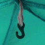 Schwarzer S-Haken an grauem Band im seegrünen vidaXL Partyzelt, Detail für Befestigung oder Aufhängung.