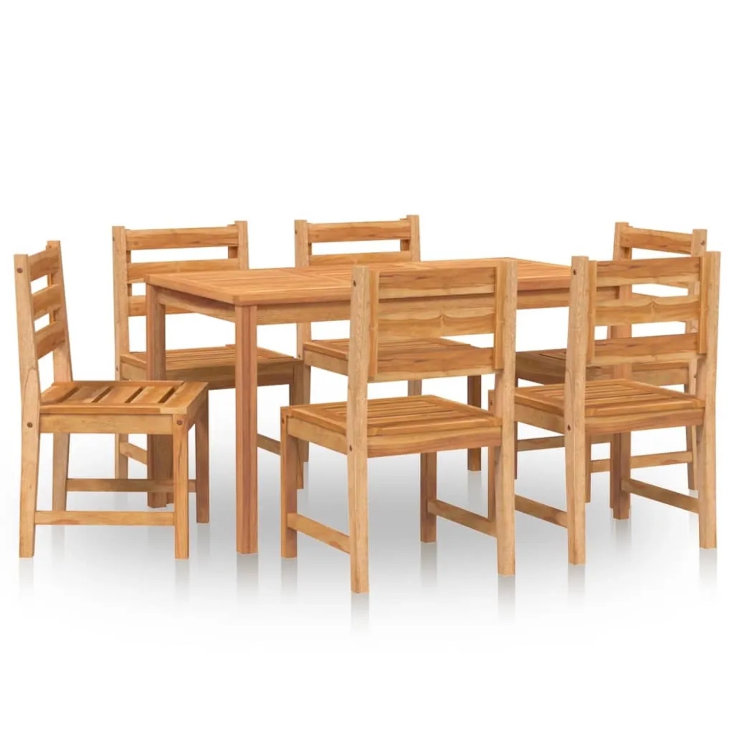 vidaXL 7-tlg Garten-Essgruppe Massivholz Teak Modell 55