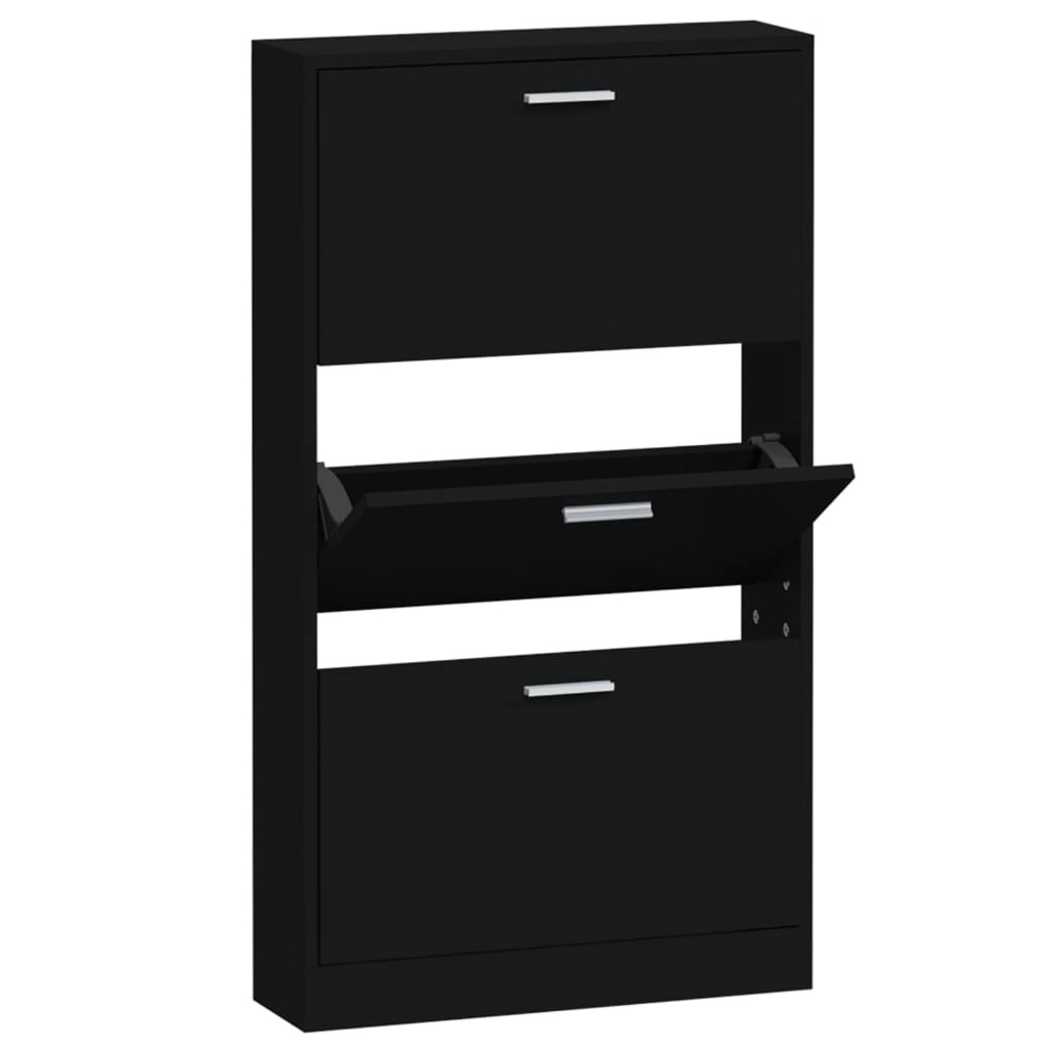 vidaXL Schuhschrank Schwarz 59x17x108 cm Holzwerkstoff 342528 günstig online kaufen